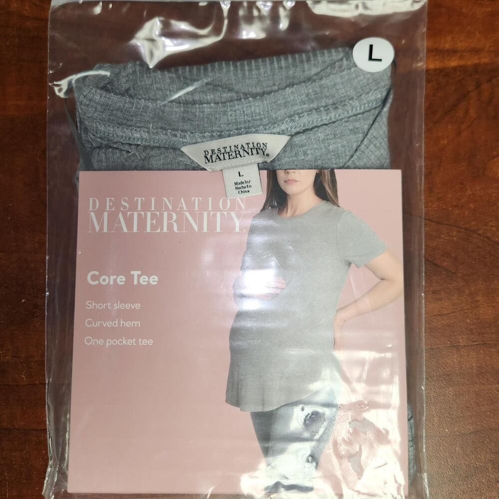 Grey destination maternity core tee